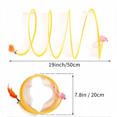 FurryFusion Tunnel à ressort en S pour chat