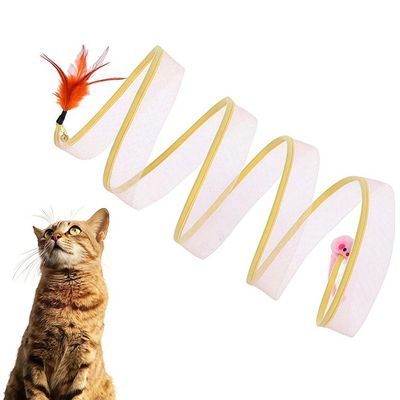 FurryFusion Tunnel à ressort en S pour chat
