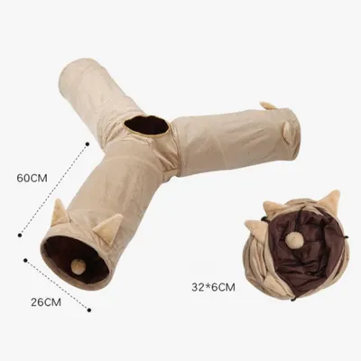 IntiMeg Tunnel pour chat, à trois canaux