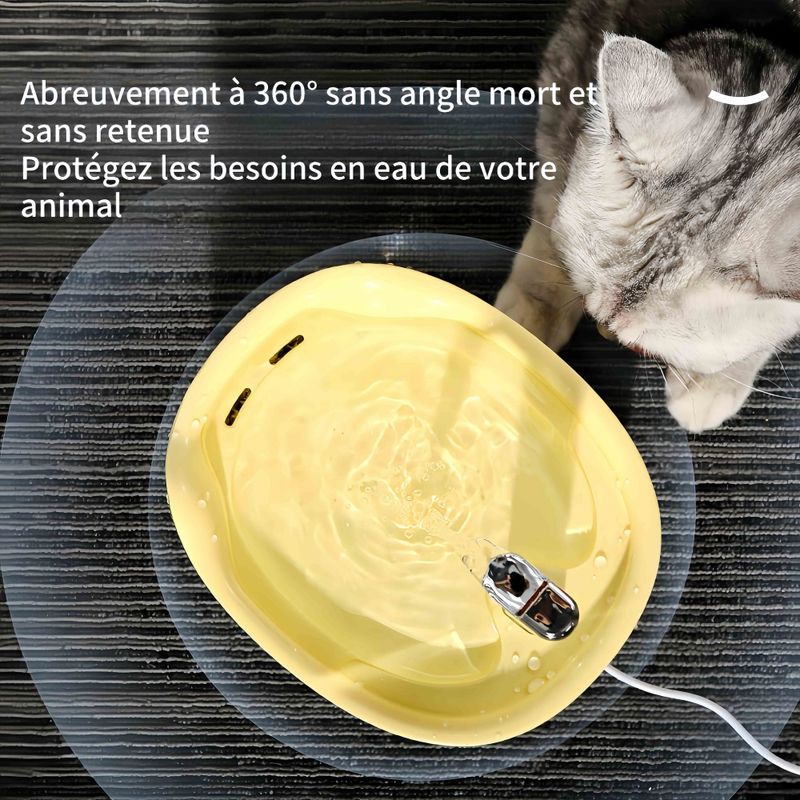 FurryFusion Fontaine à eau automatique pour chats et chiens 1,5 L