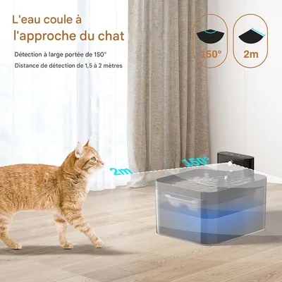 IntiMeg Fontaine à eau sans fil pour chat