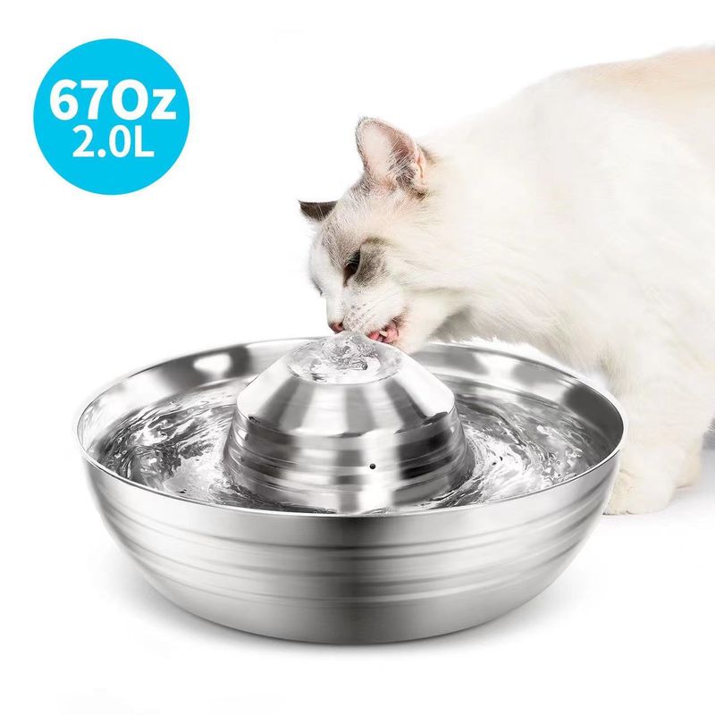 UAMLY Fontaine pour chat en acier inoxydable