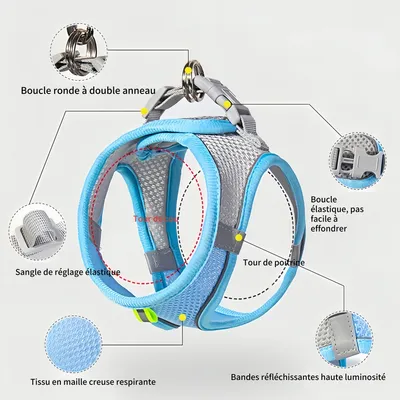 FurryFusion Harnais réglable pour chat FurryFusion Harnais réglable pour chat