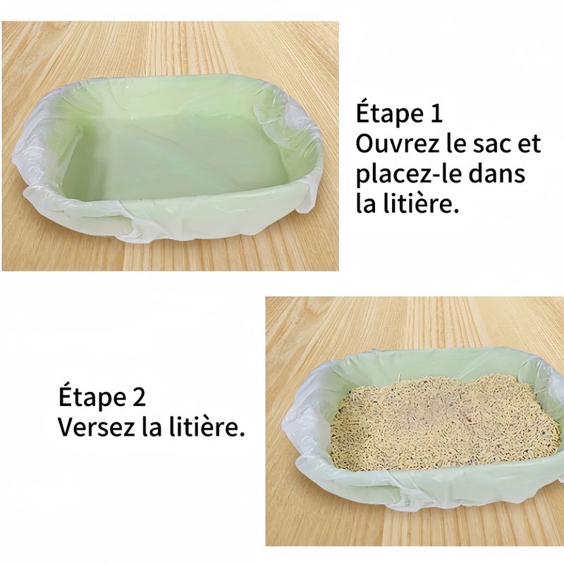 FurryFusion Doublure pour bac à litière pour chat 40 pièces