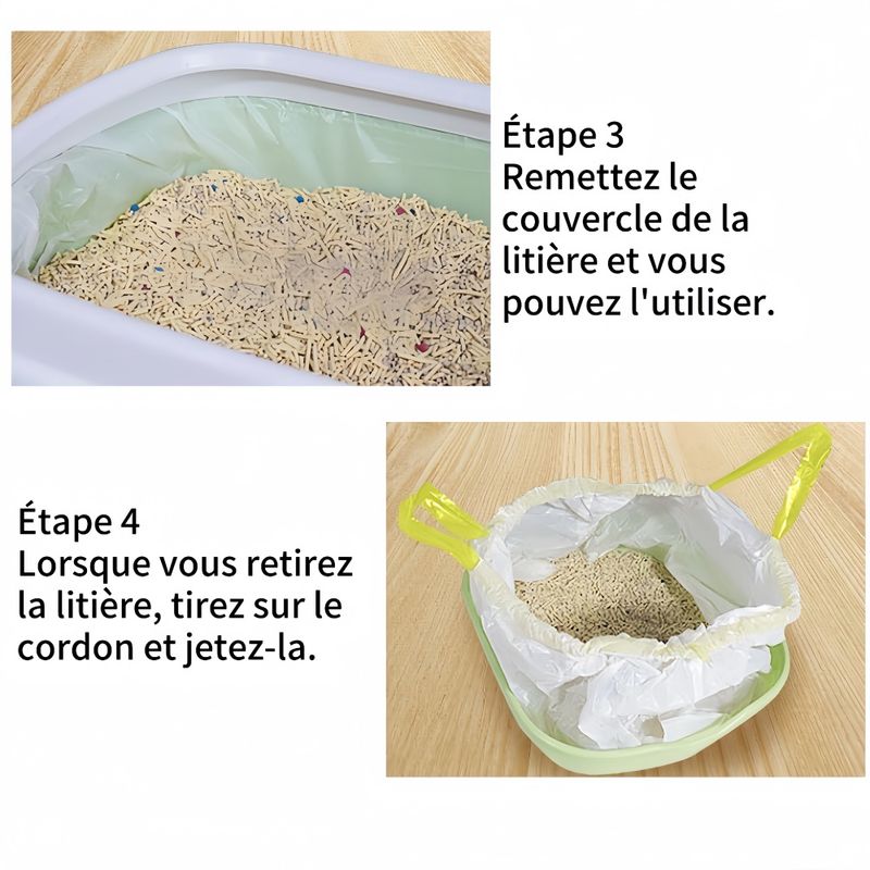 FurryFusion Doublure pour bac à litière pour chat 40 pièces