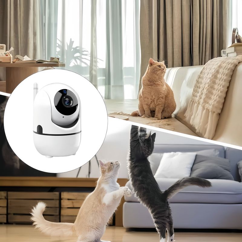 FurryFusion Caméra de surveillance pour animaux de compagnie 360°