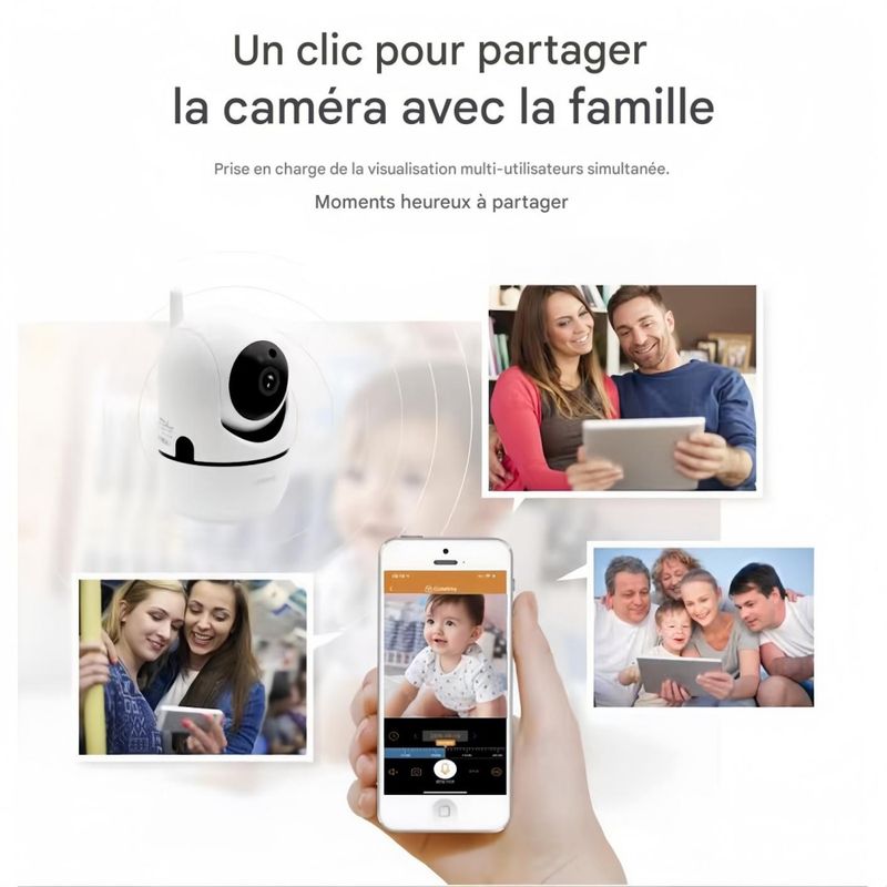 FurryFusion Caméra de surveillance pour animaux de compagnie 360°