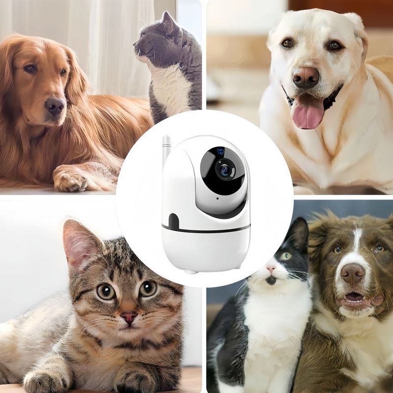 FurryFusion Caméra de surveillance pour animaux de compagnie 360°