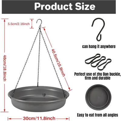 UAMLY Plateau de bain d'oiseaux suspendu, mangeoire à oiseaux