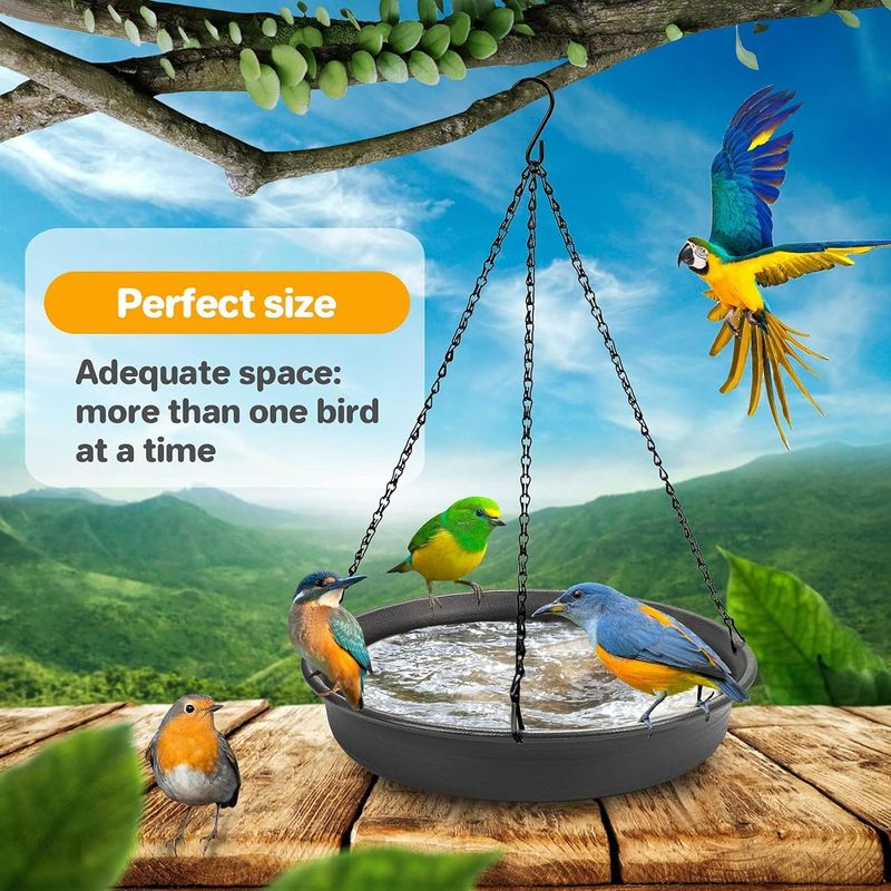 UAMLY Plateau de bain d'oiseaux suspendu, mangeoire à oiseaux