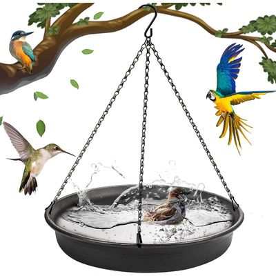 UAMLY Plateau de bain d'oiseaux suspendu, mangeoire à oiseaux