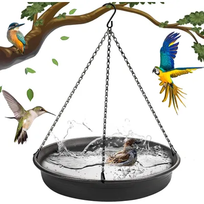 UAMLY Plateau de bain d'oiseaux suspendu, mangeoire à oiseaux