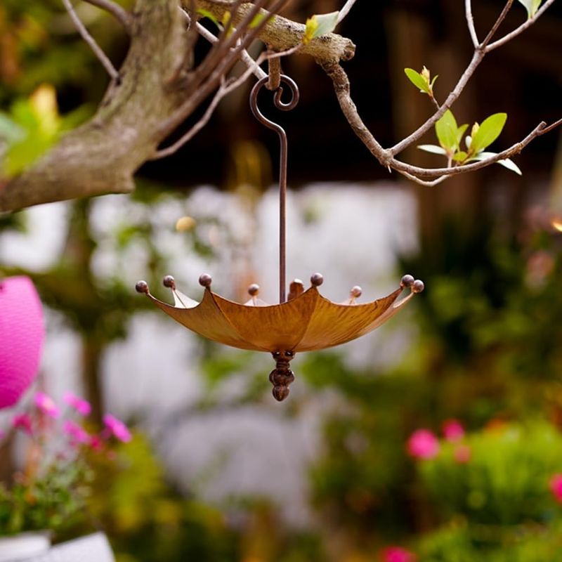 UAMLY Bain d'oiseaux suspendu en forme de parapluie