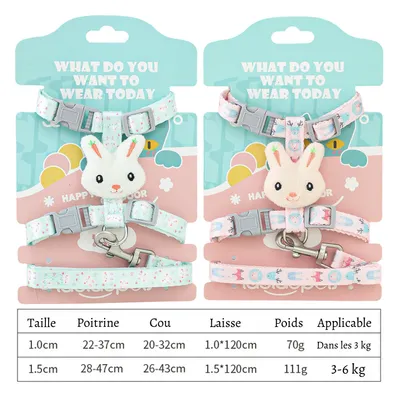 Petopia Harnais de traction pour chat en forme de lapin