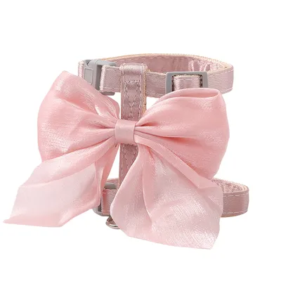 UAMLY Harnais pour chat avec laisse, nœud papillon rose