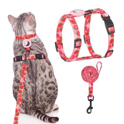 UAMLY Ensemble harnais et laisse anti-fuite pour chat rose M