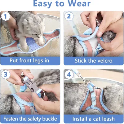 UAMLY Harnais pour chat avec laisse et doublure réfléchissante