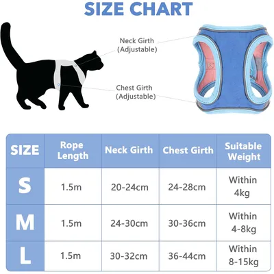 UAMLY Harnais pour chat avec laisse et doublure réfléchissante