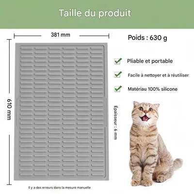 FurryFusion Tapis de litière en silicone pour chat