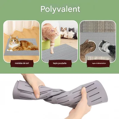 FurryFusion Tapis de litière en silicone pour chat