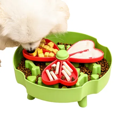 FurryFusion Comedero de alimentación lenta con forma de flor perros gatos