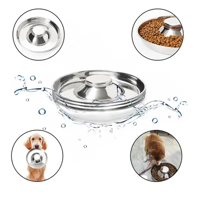 UAMLY Comedero de acero inoxidable de alimentación lenta para perros