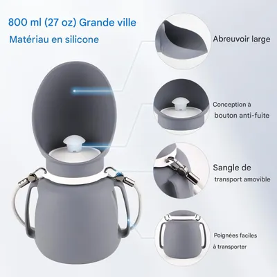 ZenPets Bouteille d'eau pliable pour chien