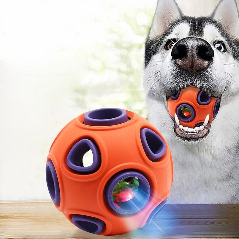 UAMLY Balle en caoutchouc pour chien avec clochette