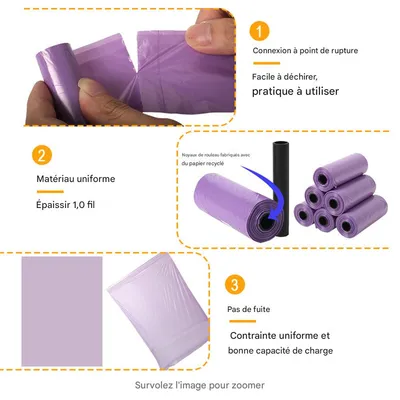 InitMeg Sacs à excréments pour chien 390PCS