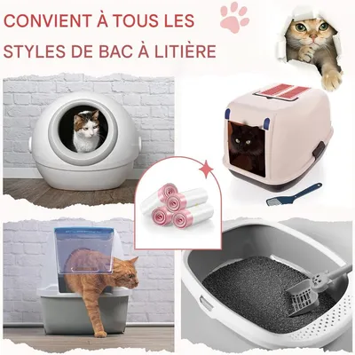 IntiMeg Sacs à litière pour chat ,104*45 cm ,30pcs