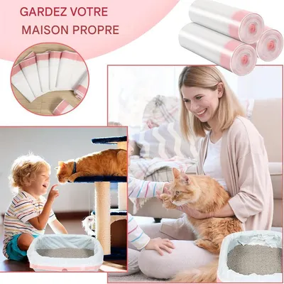 IntiMeg Sacs à litière pour chat ,104*45 cm ,30pcs