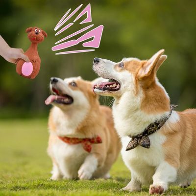 Petopia Jouet en latex sonore pour chien en forme d'éléphant et de taureau