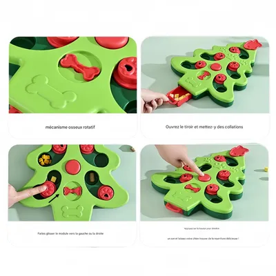 FurryFusion Jouet anti - glouton pour chien en forme de sapin de Noël