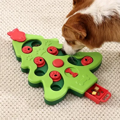 FurryFusion Jouet anti - glouton pour chien en forme de sapin de Noël