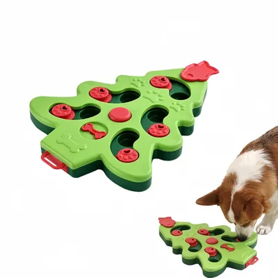 FurryFusion Jouet anti - glouton pour chien en forme de sapin de Noël