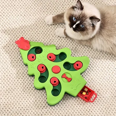 FurryFusion Jouet anti - glouton pour chien en forme de sapin de Noël