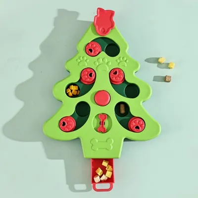 FurryFusion Jouet anti - glouton pour chien en forme de sapin de Noël
