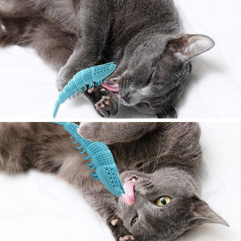 IntiMeg Lot de 2 brosses à dents pour chat en forme d'écrevisses