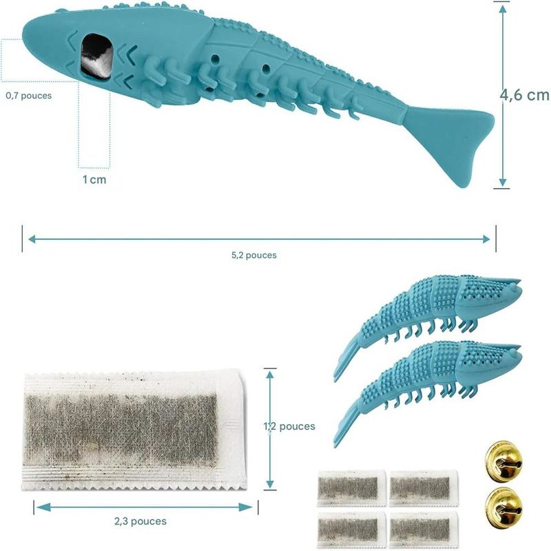 IntiMeg Lot de 2 brosses à dents pour chat en forme d'écrevisses