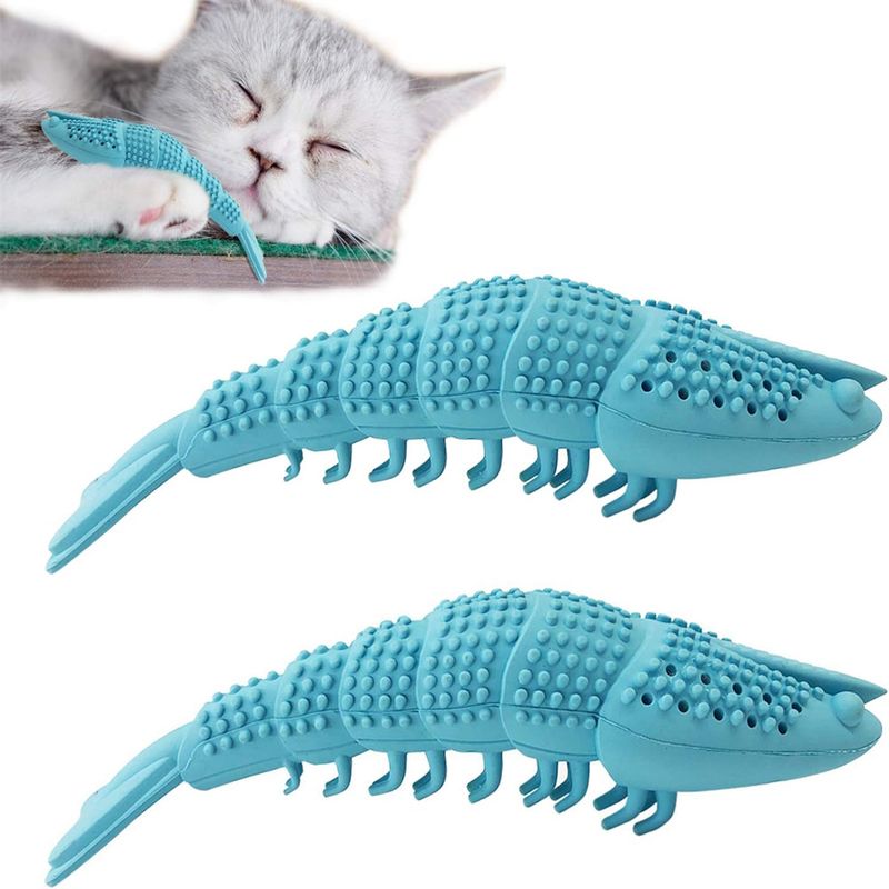 IntiMeg Lot de 2 brosses à dents pour chat en forme d'écrevisses