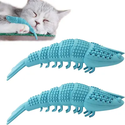 IntiMeg Lot de 2 brosses à dents pour chat en forme d'écrevisses