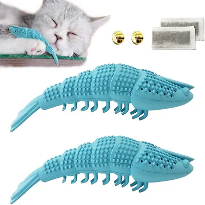 IntiMeg Lot de 2 brosses à dents pour chat en forme d'écrevisses
