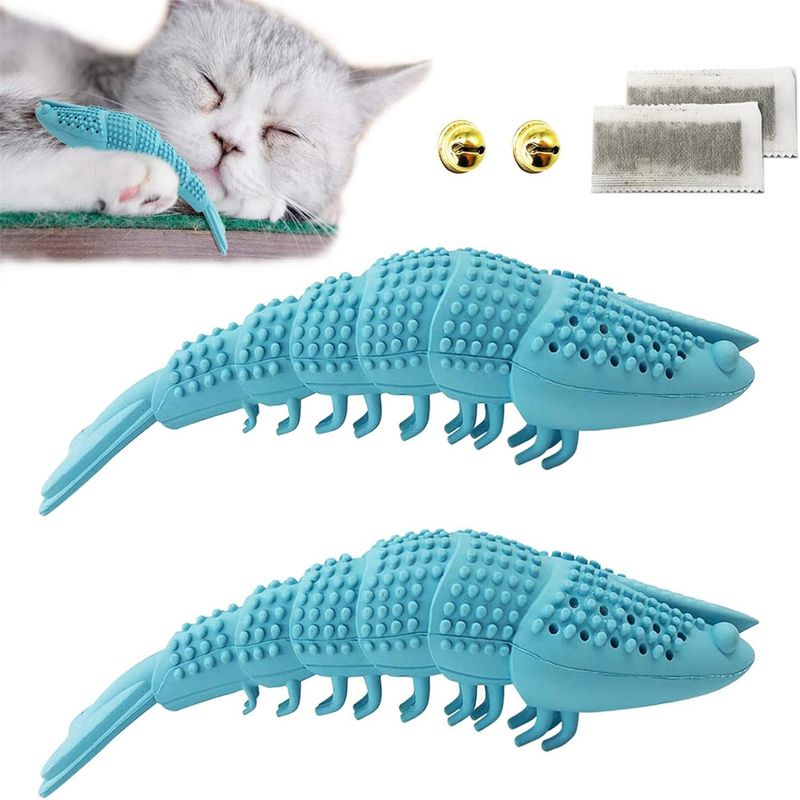 IntiMeg Lot de 2 brosses à dents pour chat en forme d'écrevisses