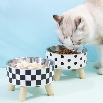 Petopia Gamelle en inox à pois pour chat et chien