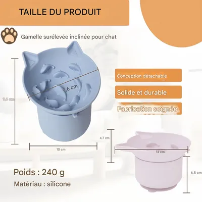 Petopia Gamelle surélevée à alimentation lente pour chat