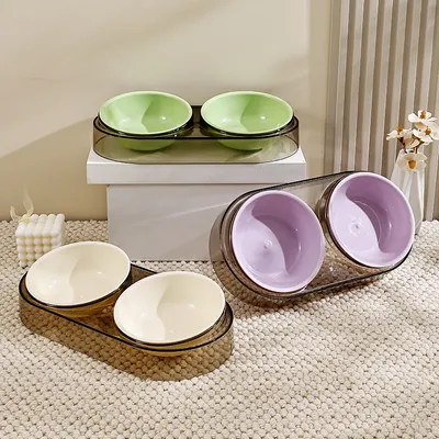 UAMLY Mangeoire surélevée à double bol pour animaux de compagnie