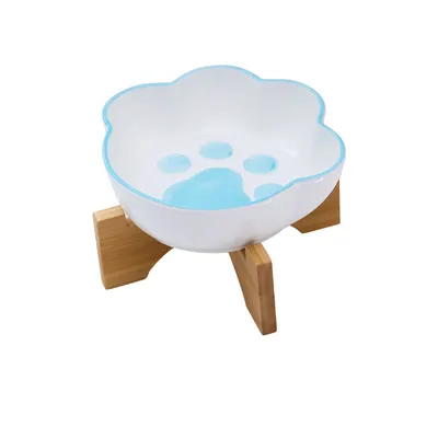 UAMLY écuelle en Forme de Patte de Chat avec Support en Bois