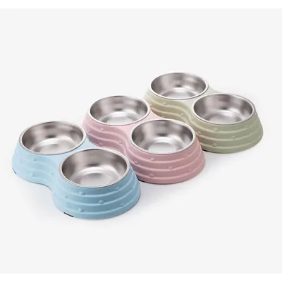 UAMLY Gamelles doubles amovibles en acier inoxydable pour chien