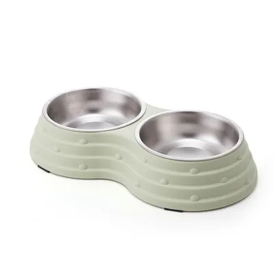 UAMLY Gamelles doubles amovibles en acier inoxydable pour chien
