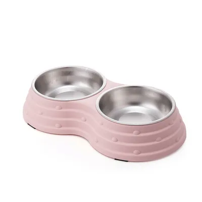 UAMLY Gamelles doubles amovibles en acier inoxydable pour chien